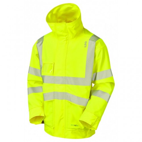 Leo Workwear Dartmoor Hi-Vis Yellow Bomber Jacket